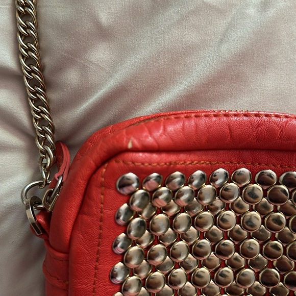 Street Level Orange Gold Studded Faux Leather crossbody,UC - Picture 5 of 8